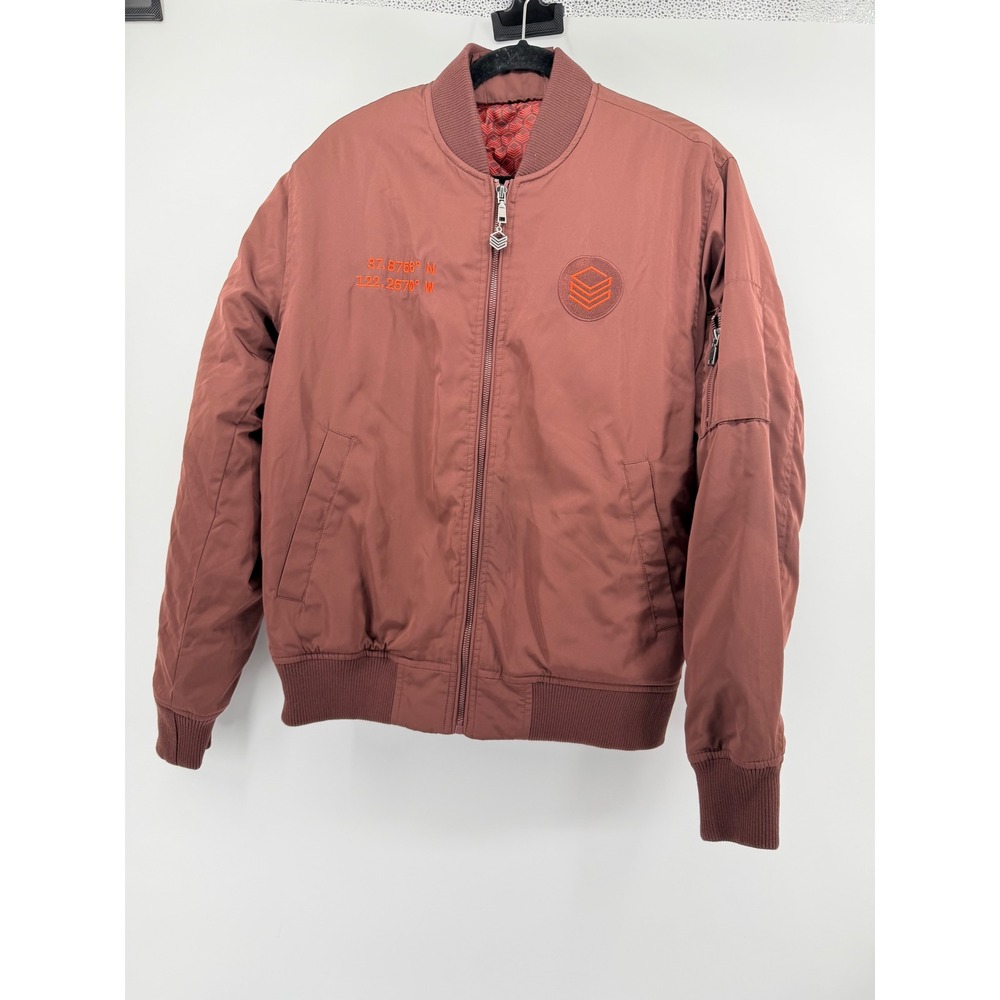 Databricks Bomber Jacket Mens Small Brown Orange Logo Tech Swag AI Data Company